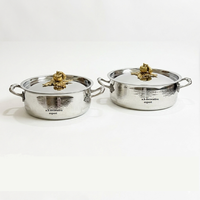Ensemble de casseroles en acier inoxydable martelé à la main pour la maison et la décoration de table de mariage, ustensiles de cuisine, casseroles avec couvercles en forme de citrouille pour la décoration