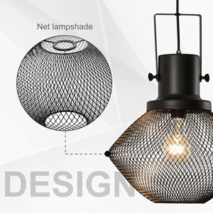 Lampada a Sospensione Industriale Rustica con Catena Regolabile Nera per Isola Cucina, Illuminazione a Soffitto Nera per Cucina - Product Image 5