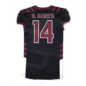 Camiseta de Fútbol Americano Sublimada Negra y Granate para Hombre, Cuello en V, Manga Corta, Transpirable, Ajuste Atlético, Uniforme Deportivo al por Mayor - Product Image 2