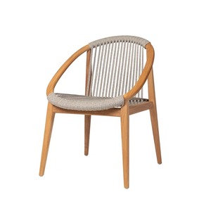Chaise de salle à manger scandinave en teck massif avec assise en corde tressée – Fournisseur de mobilier moderne pour restaurants, cafés et hôtels - Product Image 5