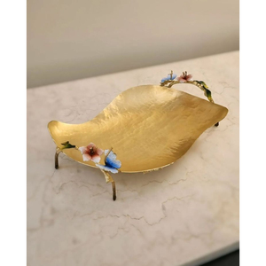 Cuenco Metálico Oriental Hecho a Mano de Calidad Superior con Diseño Floral Esmaltado en Color para Servir Alimentos y Regalos a un Precio Impresionante - Product Image 1