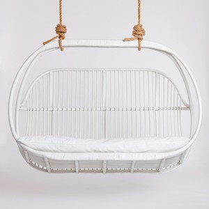 Natural rattan double <b>egg</b> basket chair swing hanging chairs comfortable seating for indoor outdoor - Product Image 1