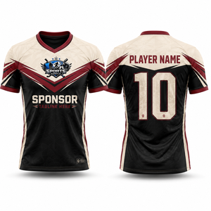 Maillot de football performant en micro-mesh polyester, impression sérigraphique, nom et numéro du joueur personnalisés, respirant et à séchage rapide - Product Image 1