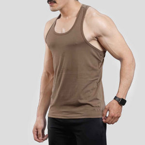 เสื้อกล้ามกีฬาฤดูร้อนสำหรับผู้ชาย - เสื้อผ้าออกกำลังกายลำลอง ระบายอากาศได้ดี ผลิตจากผ้าฝ้าย เสื้อกล้ามฟิตเนส ไซส์ใหญ่ ขายส่ง พร้อมสกรีนโลโก้ - Product Image 3