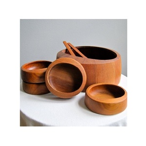 Handmade Wooden Serving Bowl for Fresh Salad Fruit Bread Snacks Pasta and <b>Beautiful</b> Rustic Dining Table Decoration - Product Image 5