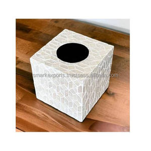 Boîte à mouchoirs en bois moderne, finition peinte élégante, boîte à mouchoirs durable pour la maison, le bureau, la réception, la décoration - Product Image 1