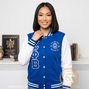 เสื้อแจ็คเก็ต Zeta Phi Beta แบบสั่งทำพิเศษจาก GREEK TREASURES เสื้อผ้าสำหรับชมรมนักศึกษา คุณภาพสูง ผ้าฝ้าย 100% น้ำหนัก 220 กรัม ระบายอากาศได้ดี แห้งเร็ว - Product Image 2