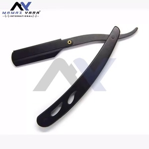 Rasoir de barbier pliant à bord droit en acier inoxydable de qualité supérieure, finition noire élégante, outil de rasage de précision professionnel - Product Image 5