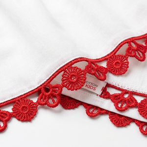 Dentelle Guipure Florale Rouge 15mm GPO en Gros, Emballage de 20 Mètres pour Vêtements d'Enfants, Accessoires Cheveux, Couture, Artisanat, Décoration, Personnalisable - Product Image 1