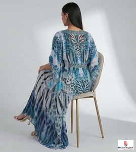 Women Printed <b>Kaftan</b> Dress <b>Beach</b> Cover Up Loose Fit in Silk Cotton Rayon Polyester Custom Design Bulk Order - Product Image 5