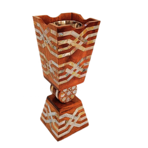 Fabriqué à la main en bois d'acacia Bakhoor Madkhaan brillant porte-brûleur d'encens nacre incrustation riche en bois de noyer poli - Product Image 4