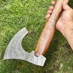 Custom Full Tang Damascus Steel Hunting Camping Bearded <b>Axe</b> Micarta Handle Tomahawk Real Hatchet with Leather Sheath, Ideal Gift - Product Image 1
