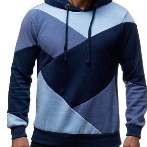 Sudadera con capucha para hombre, de gran peso, jersey con estampado de bloque de color, liso, con bolsillo frontal - Product Image 3