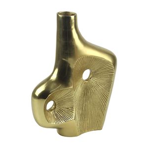 Jarrón de Flores Artesanal de Aluminio Dorado, Adorno Decorativo Hecho a Mano para Elevar la Decoración Moderna del Hogar - Product Image 6