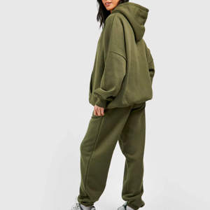 Ensemble de survêtement imprimé en coton 100% pour femme, taille plus, au-dessus du genou, avec fermeture éclair, idéal pour l'hiver - Product Image 2