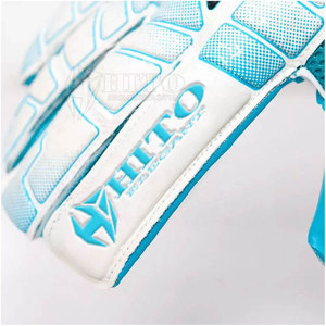 Gants de gardien de but HITO ELEGANT, bleus, en latex, à doigts entiers, antidérapants, respirants, avec sangle de poignet réglable, unisexes - Product Image 2