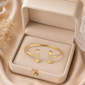 New Arrival Real Diamond <b>Bangle</b> <b>Bracelet</b> | 14K Yellow Gold Round Cut Diamond Open Cuff <b>Bracelet</b> for Women Luxury Jewelry - Product Image 3
