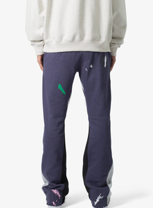 Men's Sporty Wide Leg Sweatpants Summer Polyester Cotton Fleece <b>Padded</b> Jogger Baggy Mid Elastic Waist Custom Logo Hip Hop OEM - Product Image 3
