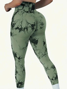 Latest Model High-Waist Women's Fitness Yoga <b>Leggings</b> Factory-Made Seamless Breathable Yoga <b>Leggings</b> with Custom Logo - Product Image 4