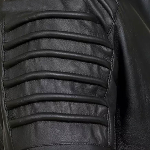2026 Men's Winter Coated Woven Leather Jacket Stylish Standing Collar High Quality Breathable Front Vintage Style <b>Fur</b> <b>Trim</b> - Product Image 3