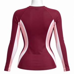 <b>Women</b> <b>Rash</b> <b>Guard</b> Crafted From Soft Stretch Textile Comfortable Athletic Silhouette Long Sleeve Construction Quick Dry - Product Image 2