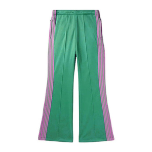 <b>Men's</b> Straight Wide Leg Vintage Sweatpants for Green Side Stripe Mid Elastic Waist Pleated Knitted Trousers - Product Image 4
