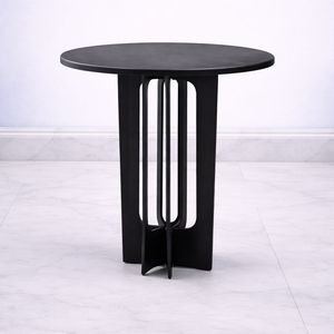 Contemporary Bar <b>Table</b> Architectural Slat Base Solid Top Design Sturdy Structure <b>Space</b> <b>Saving</b> Statement for Modern Interiors - Product Image 1