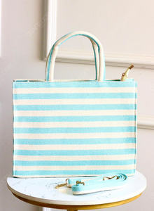 Bolso Tote Tejido a Rayas Multicolor Hecho a Mano, Bolso Textil Estructurado con Asa Superior, Bolso de Hombro con Correa Desmontable, Venta al por Mayor OEM - Product Image 2
