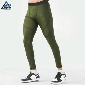 Pantalones de compresión ligeros de color verde oliva, hasta el tobillo, con cintura elástica, efecto segunda piel, para entrenamiento diario y ejercicio. - Product Image 4