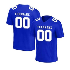 Maillot de football américain violet personnalisé pour homme, manches courtes, col en V, évacuation de l'humidité, nom de l'équipe imprimé, vêtement de sport - Product Image 2