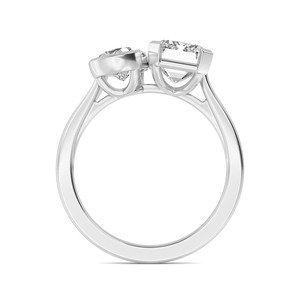 Anillo de Compromiso con Diamante Radiante Cultivado en Laboratorio de 1.44 CTW en Oro Rosa de 10K con Formas de Esmeralda y Pera - Product Image 4