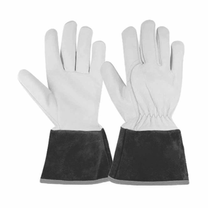 Gants de soudage TIG en cuir de chèvre et croûte de vache, résistants à la chaleur, pour la sécurité industrielle, le barbecue et la lutte contre les incendies, anti-vibration 7 - Product Image 4