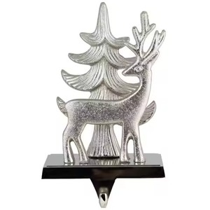 Golden Reindeer Shape Durable <b>Stocking</b> <b>Holder</b> For Fireplace Home Decoration Use Metal <b>Stocking</b> <b>Holder</b> Hook - Product Image 4