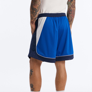 OEM Men's Blue Mesh Sport Shorts With White Side Stripe Drawstring <b>Elastic</b> Waist Mid Rise Breathable Polyester men mesh shorts - Product Image 3