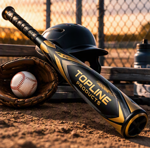 Bate de béisbol Topline Products de 28 pulgadas en negro y dorado, 1 pieza, de alto rendimiento, nivel experto, barril de 2.5 pulgadas, bate de béisbol para entrenamiento. - Product Image 1