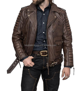 Chaqueta de Cuero Genuino Personalizada para Hombre, Chaqueta Clásica de Motociclista, Chaqueta Bomber - Product Image 2