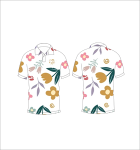 เสื้อโปโลพิมพ์ลายดอกไม้สำหรับผู้ชาย แขนสั้น ใส่สบาย ระบายอากาศได้ดี น้ำหนักเบา เหมาะสำหรับฤดูร้อน - Product Image 3
