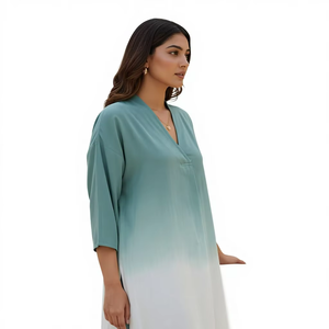 ชุดเซ็ตเสื้อผ้าสตรีลายมัดย้อมผ้าเรยอนแบบ Salwar Kameez สำหรับงานปาร์ตี้อินเดีย/ปากีสถาน งานแต่งงาน งานดิวาลี ชุดลำลองชายหาด ทรงปกติ ใส่ได้ทุกโอกาส - Product Image 1