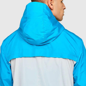 Custom <b>Lightweight</b> Polyester Hooded Windbreaker Fitness <b>Jacket</b> Full Zip up Casual Outdoor Summer Wear Short Set Men <b>Women</b> - Product Image 4