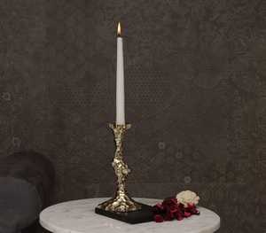 Handmade Luster <b>Silver</b> <b>Candlestick</b> Holder with Textured Finish for Home Decoration - Product Image 3