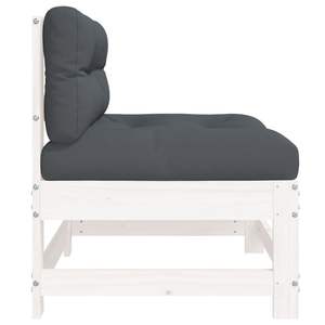 Canapé de jardin moyen en pin massif blanc et tissu Oxford avec rembourrage en coton PP, doté d'un siège central confortable - Product Image 4