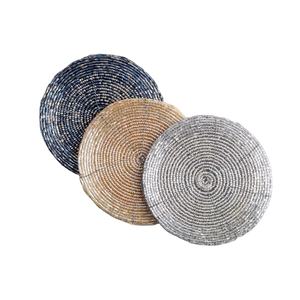 Ensemble de 4 sous-verres en perles multicolores de conception classique faits à la main, de luxe, avec motif de fruits, perles orange, pour tasse à thé, table - Product Image 5