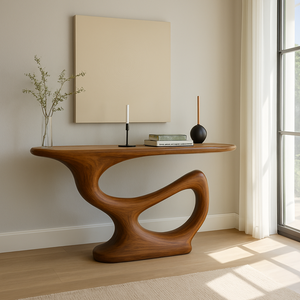 Mesa Consola de Madera Maciza para Entrada, Mesa Consola Personalizada, Muebles Rústicos, Decoración Estrecha para el Hogar, Mesa Consola de Lujo - Product Image 1