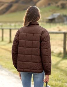 Women's Lightweight <b>Packable</b> Hooded Winter Quilted Puffer <b>Jacket</b> Detachable Sleeves Hat Zipper Closure Waterproof Wool - Product Image 2