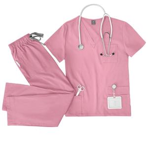 2025 Custom Women Stretchy Nursing Uniform Fit Medical Clothing Scrub Uniforms Sets Anti Wrinkle Waist <b>Band</b> Nurse uniform - Product Image 1