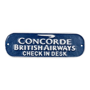 Placa ovalada hecha a mano para el mostrador de registro de embarque del Concorde de British Airways, letreros de pared personalizados para decoración, letrero de metal resistente al óxido. - Product Image 6