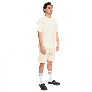 Shorts en coton uni pour homme avec cordon de serrage à la taille, décontractés, respirants, en maille, coupe mi-haute - Product Image 6