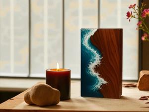 Urna de cremación de resina y madera para cenizas humanas y de mascotas, nuevo diseño para sus seres queridos, tamaño mediano 9x5.5, caja para urna. - Product Image 3