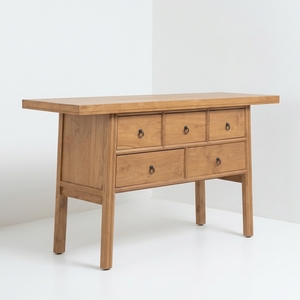 Meuble buffet/coiffeuse en teck massif nordique à 5 tiroirs pour projets de villas de luxe et complexes hôteliers, Indonésie Jepara - Product Image 2