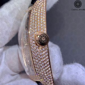 Montre de luxe Charm Jewells en acier inoxydable avec lunette sertie de diamants, cadran analogique, mouvement mécanique, 40 mm, étanche 10 bars, pour homme - Product Image 2